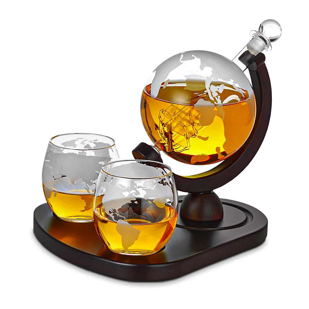 Achat Coffret cadeau Globe Decanter avec verres, pierres à whisky