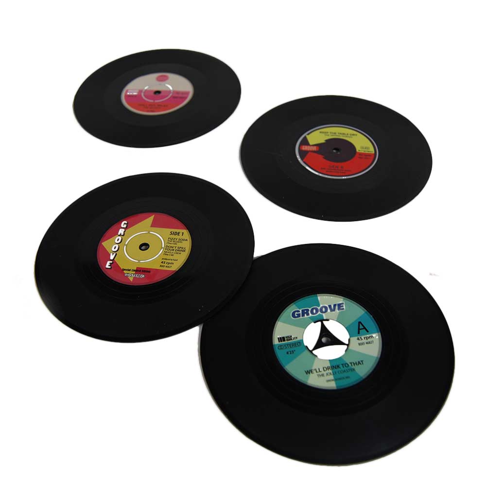 Vinyl Siliconen Onderzetters, retro onderzetters voor de muziekliefhebber